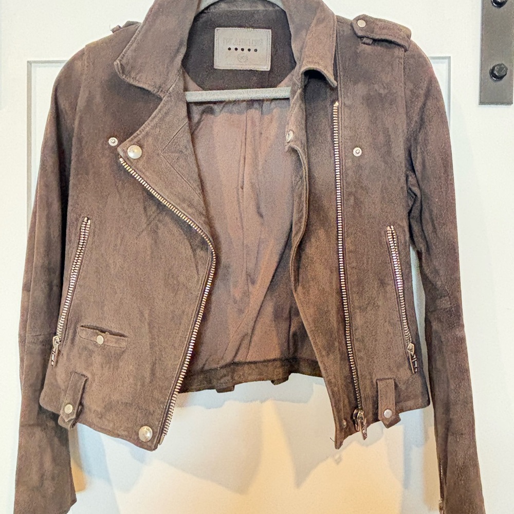 Blank NYC Brown Suede Moto Jacket